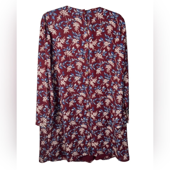 Madewell Women's Long Sleeve Floral print Tunic Dress Size Large 100% Polyester - Picture 2 of 10